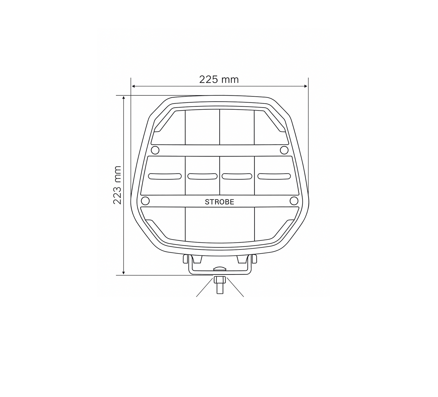 Fjernlys m. advarselsblitz og m. markeringlys 9" ( Gul eller Hvid ) - BRED lysstråle
