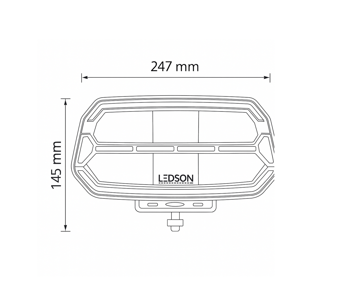 Fjernlys m. advarselsblitz og m. markeringlys 10" ( Gul eller Hvid )