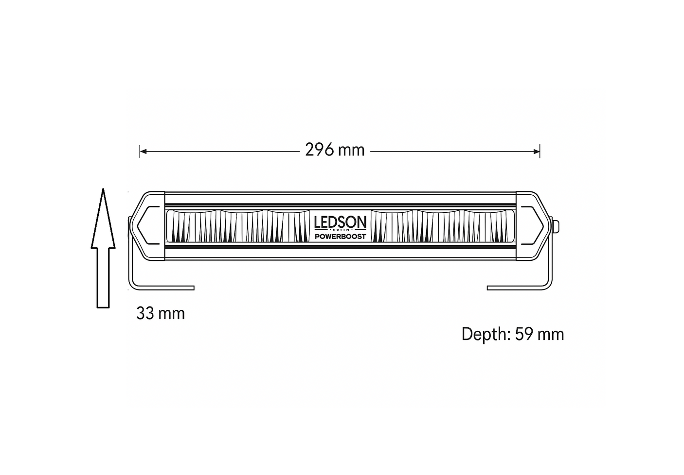 Fjernlys - LIGE LED bar 29,6cm m. powerboost funktion