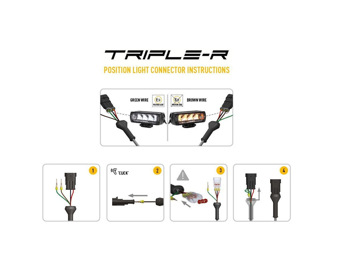 Fjernlys - LED bar m. dual color markeringslys 23cm