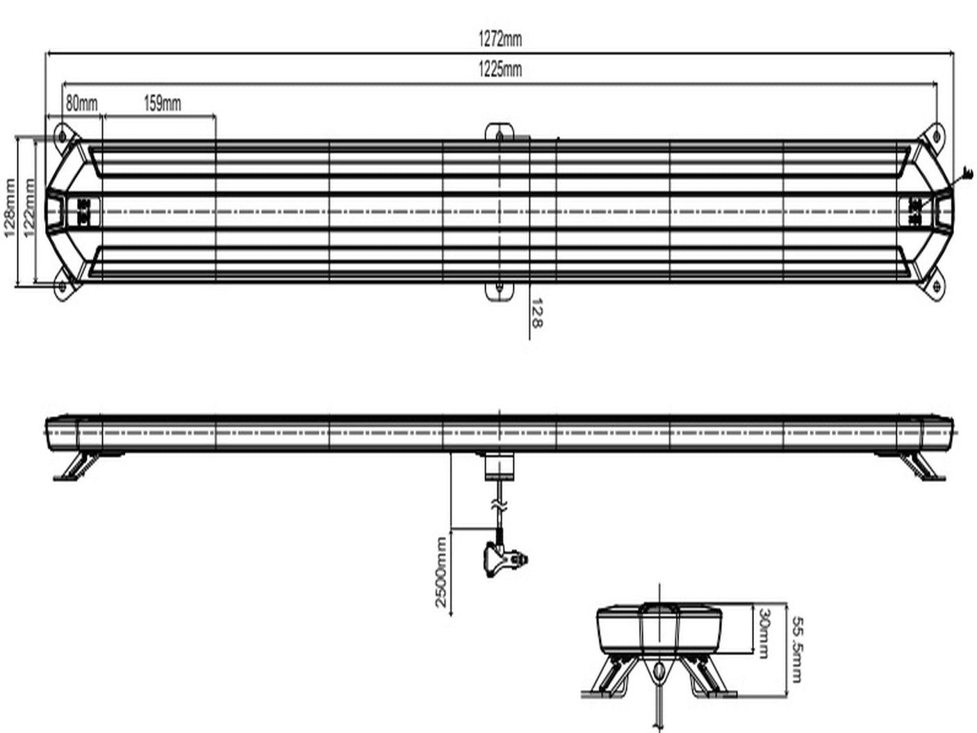 Blitzbro i SLIM design 127 cm