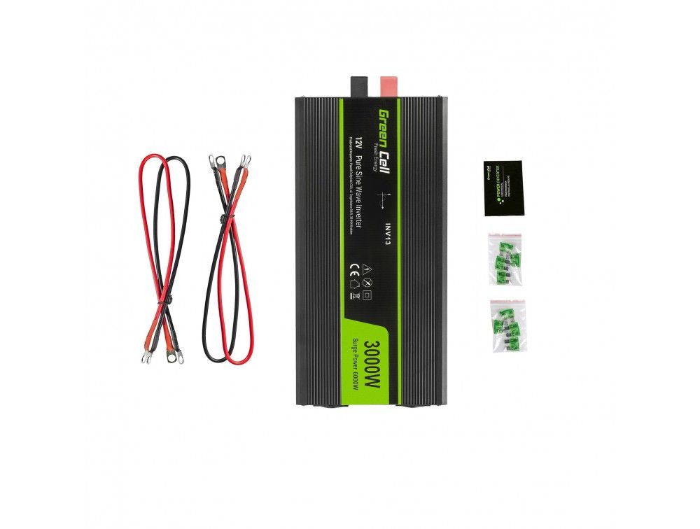 GREEN CELL Inverter 3000W - 12V til 230V