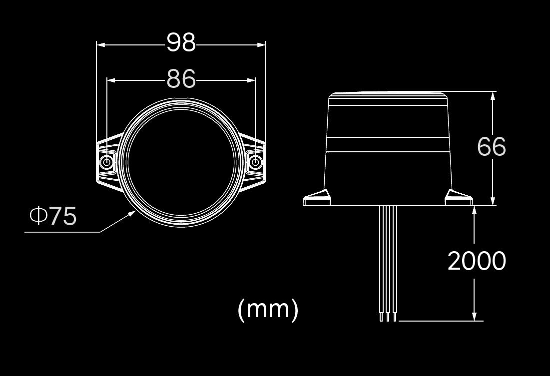 Mini tagblink - Mørktonet/Orange