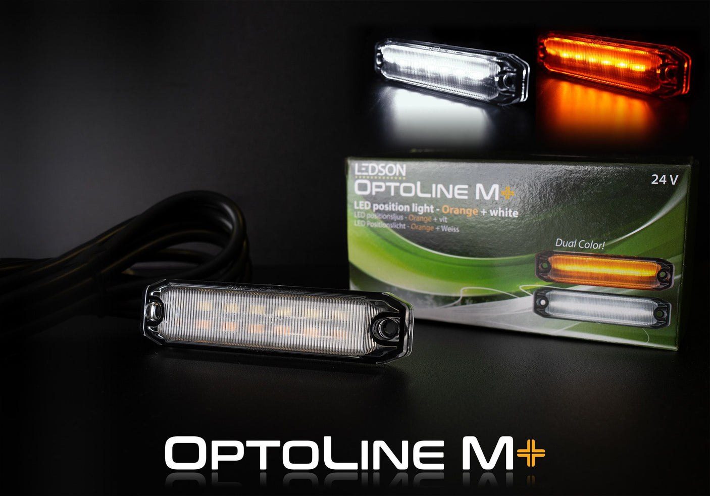 Markeringslys - slim dual color 10cm (Hvid/Gul)