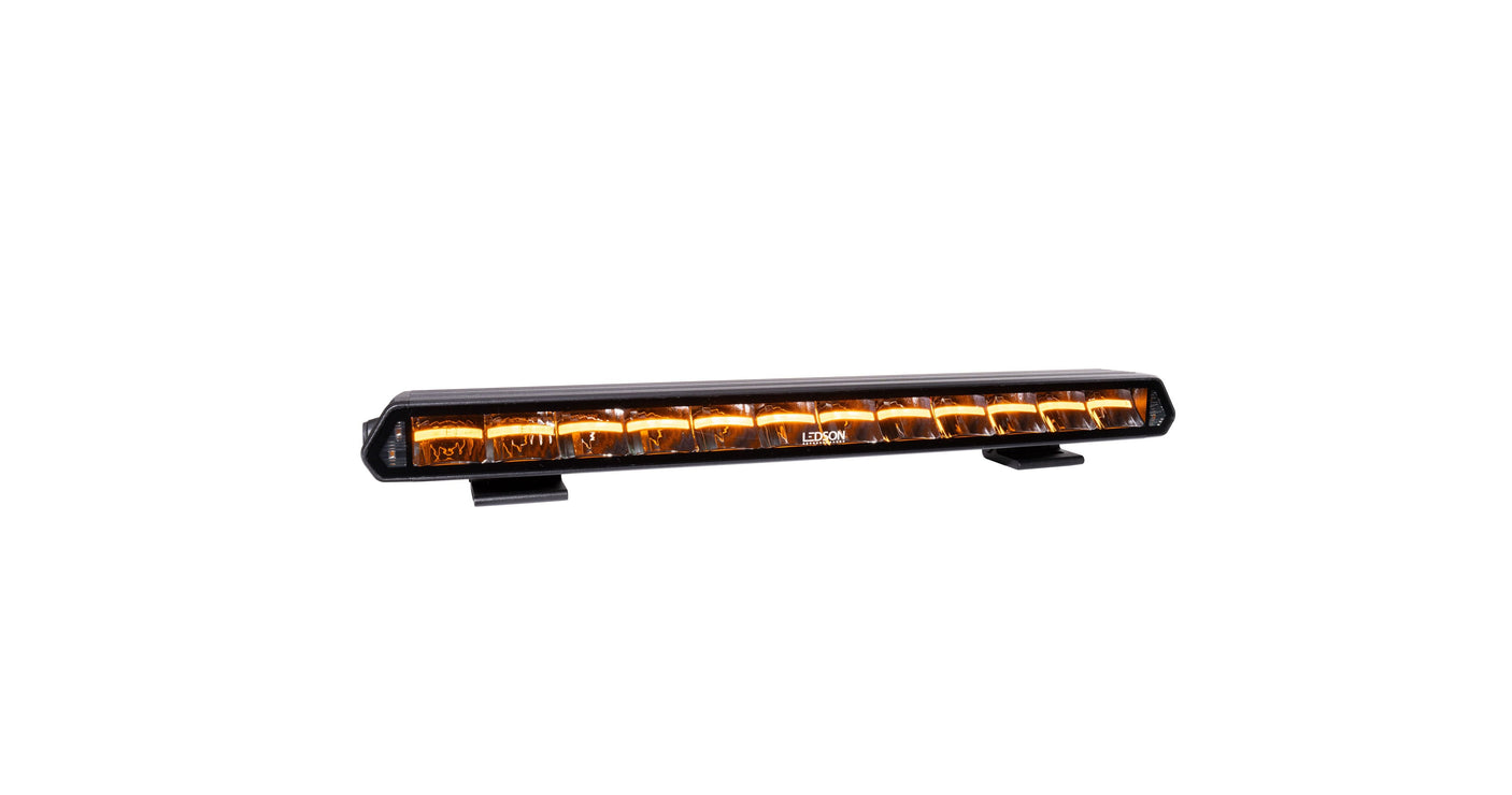 Fjernlys - LIGE LED bar 51cm m. advarselslys og markeringlslys ( GUL eller HVID markeringslys )