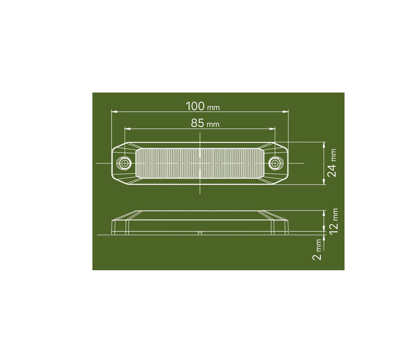 Markeringslys - Slim 10cm