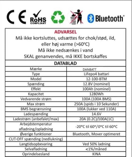 Litiumbatteri 100A