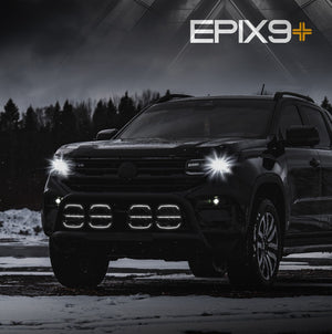 Fjernlys m. markeringlys 9" ( Gul eller Hvid ) - BRED lysstråle