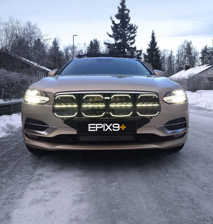 Fjernlys m. markeringlys 9" ( Gul eller Hvid ) - BRED lysstråle