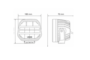 Fjernlys m. markeringlys 7" ( Gul eller Hvid ) - LIGE lysstråle