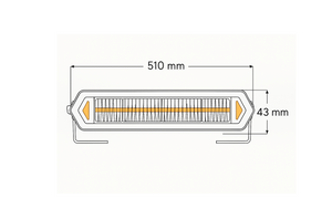 Fjernlys - LIGE LED bar 51cm m. markeringslys GUL eller HVID