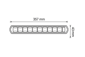 Kombilygte 35,7cm - arbejdslys og baklys m. advarselslys samt markeringslys ( Gul eller Rød )