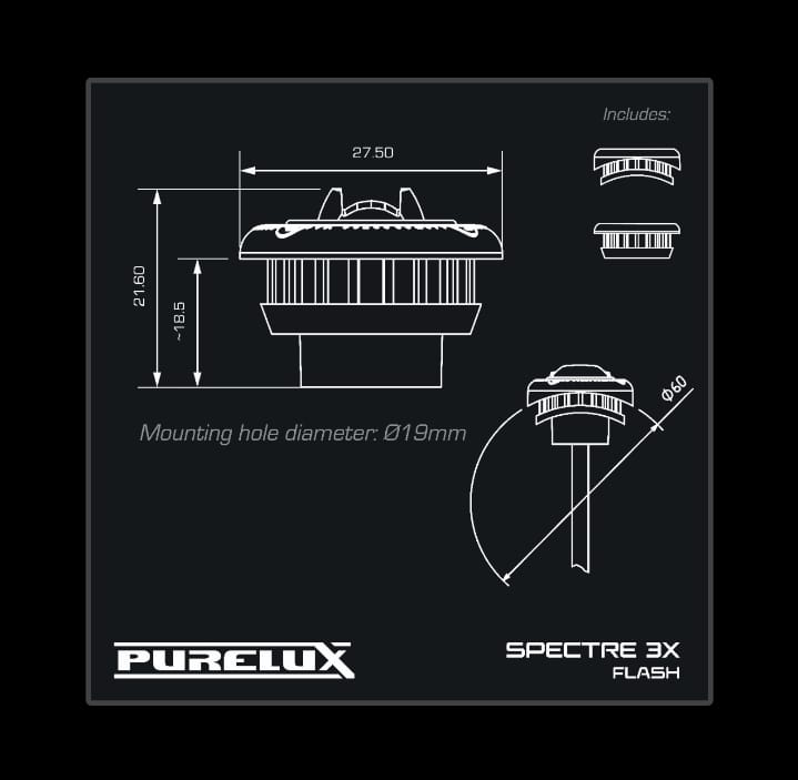 PURELUX Spectre 3X Flash 19 mm