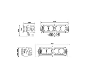 Fjernlys - LED bar m. dual color markeringslys 32,2cm