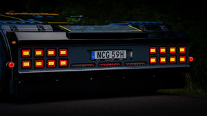 Kombilygte 35,7cm - arbejdslys og baklys m. advarselslys samt markeringslys ( Gul eller Rød )