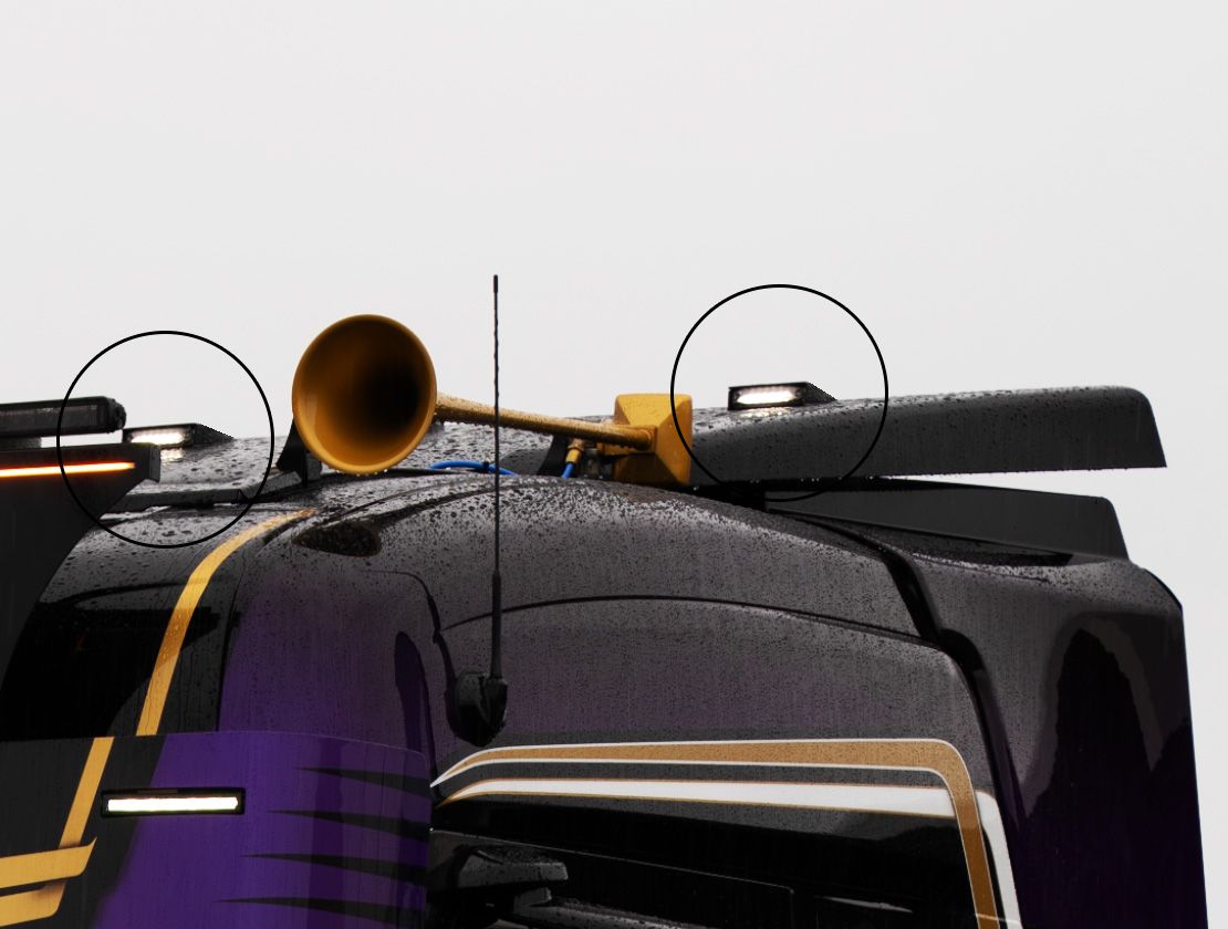 Markeringlys - Slim 12cm til tagmontering