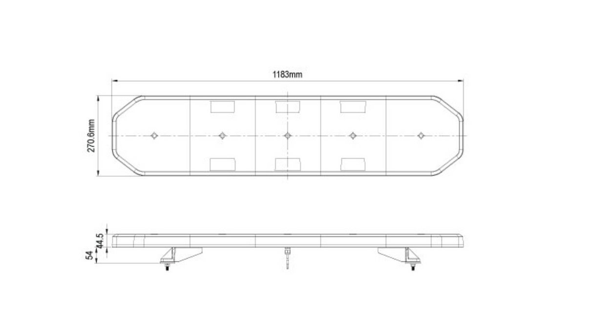 Blitzbro 120 cm m. positionslys, blinklys og bremselys
