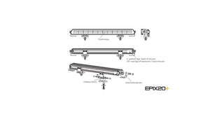Fjernlys - LIGE LED bar 51cm m. markeringslys GUL eller HVID