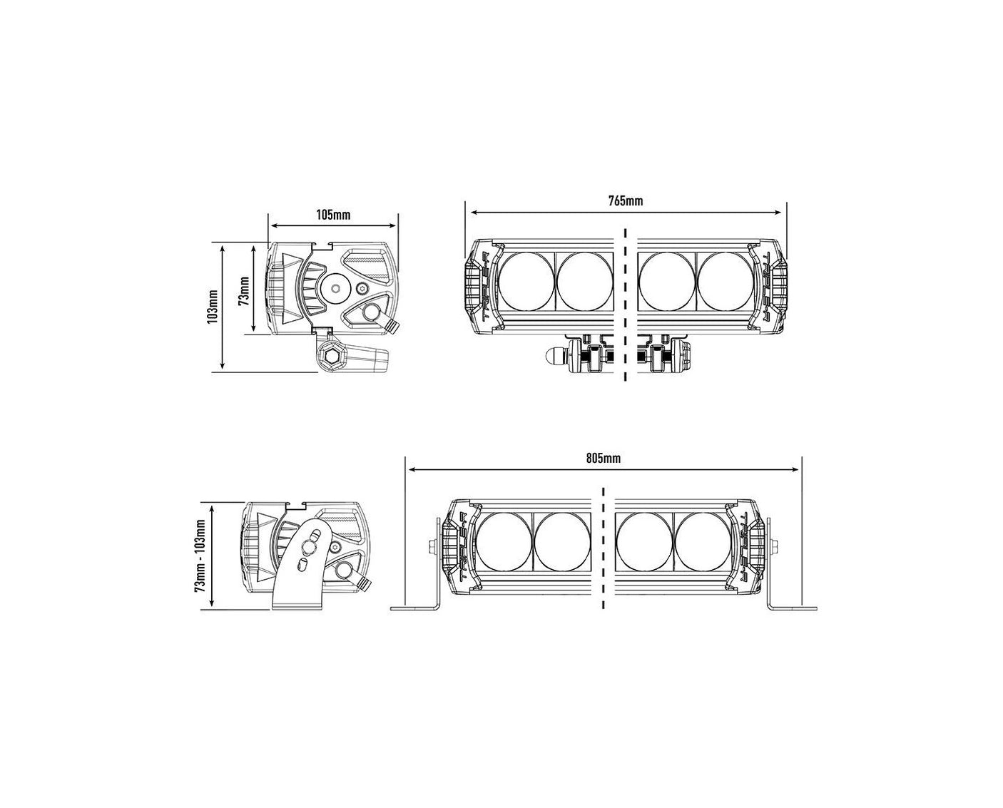 Fjernlys - LED bar 76,5cm