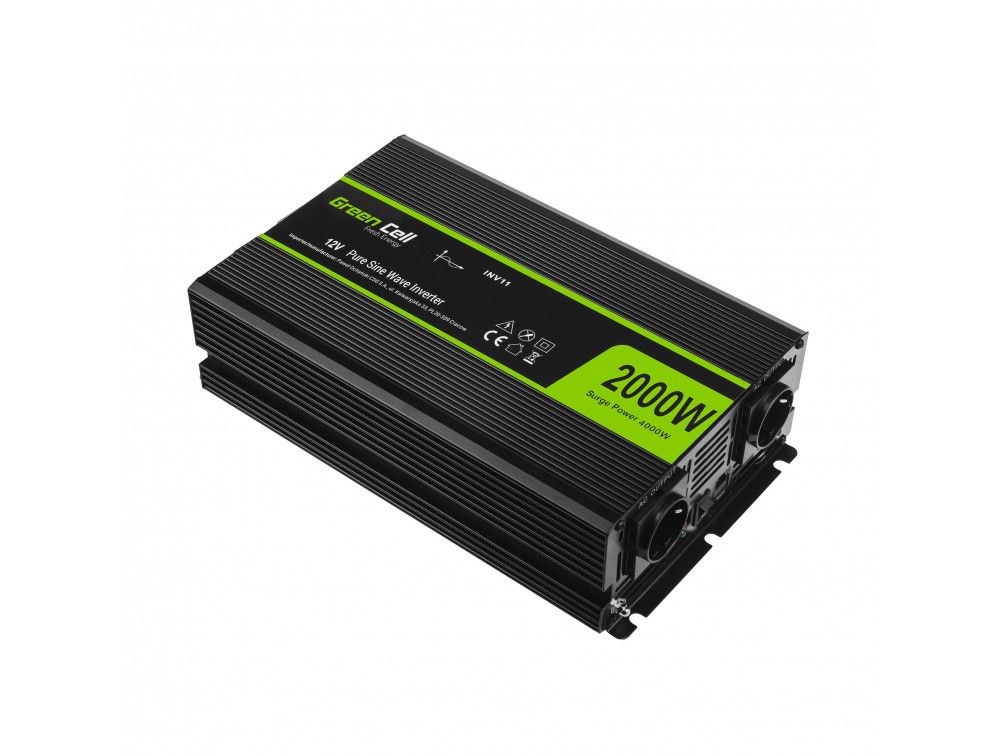 GREEN CELL Inverter 2000W - 12V til 230V