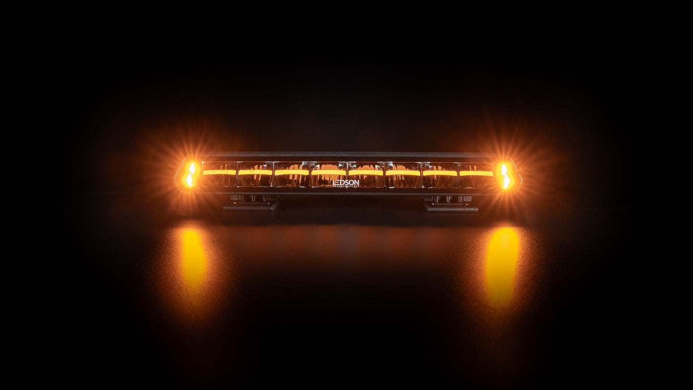 Fjernlys LIGE LED bar 35,7cm m. dual color markeringslys + advarselsblitz